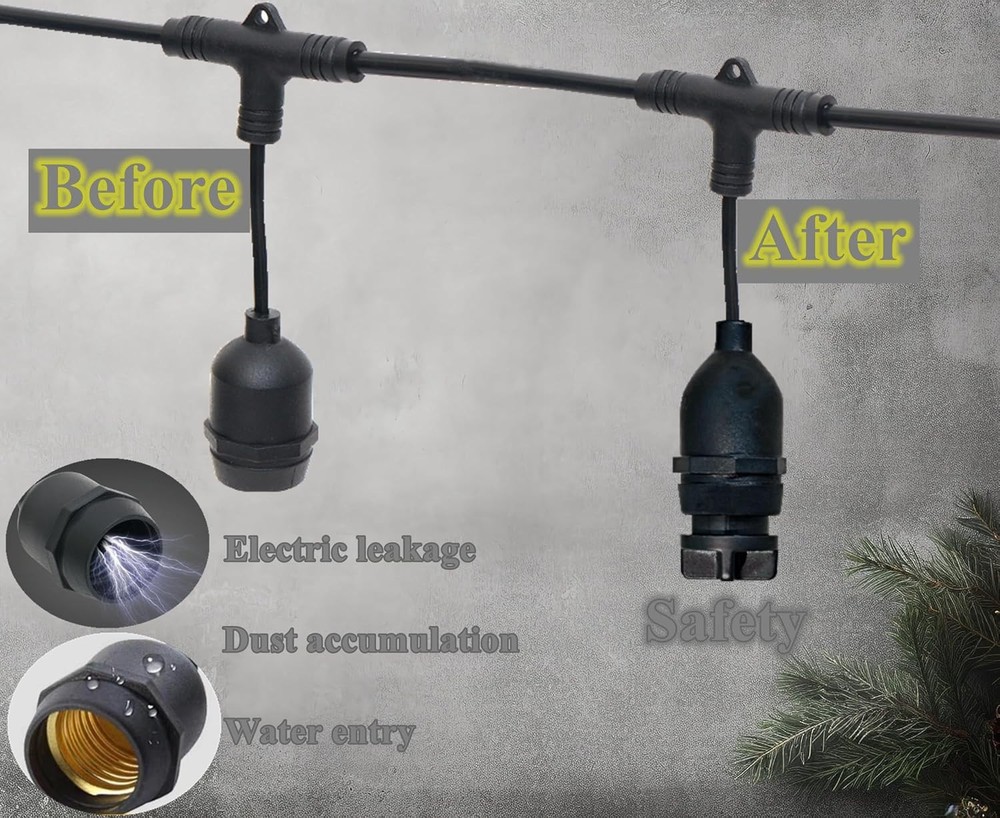 8Pcs Light Socket Safety Cap Plugs,E26 Cover Plug,Light black