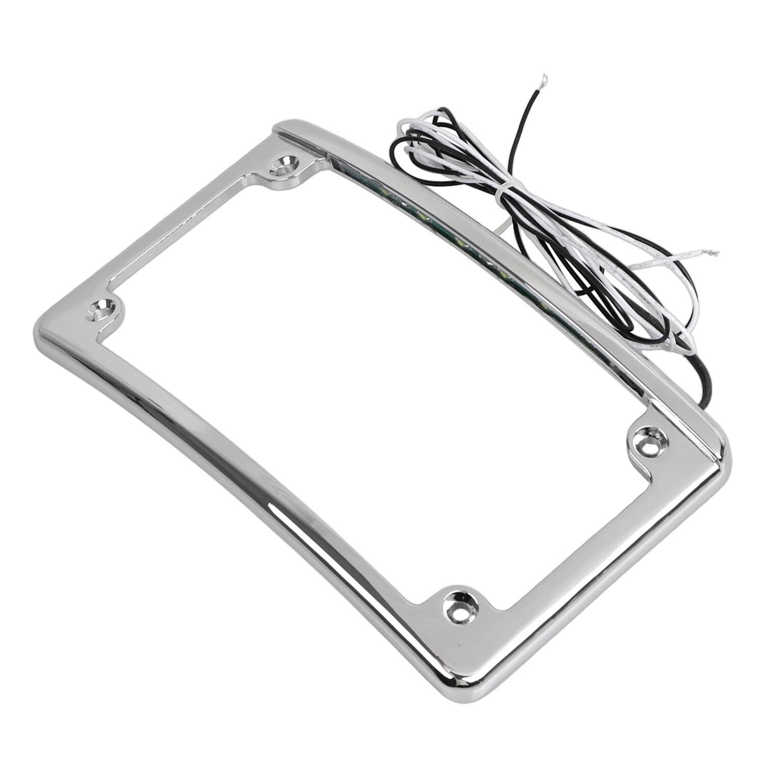 Curved License Plate Frame with LED Light For Harley Electra Road Street Glide
