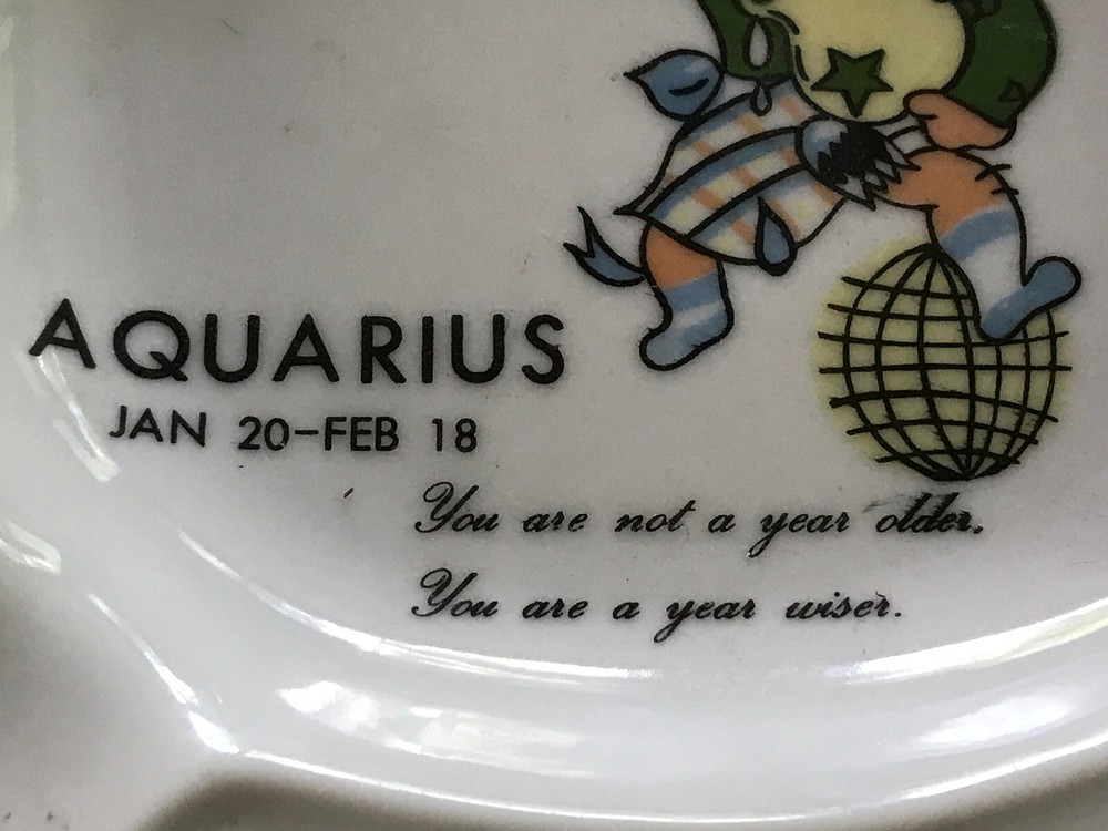Aquarius Vintage Ceramic Ashtray