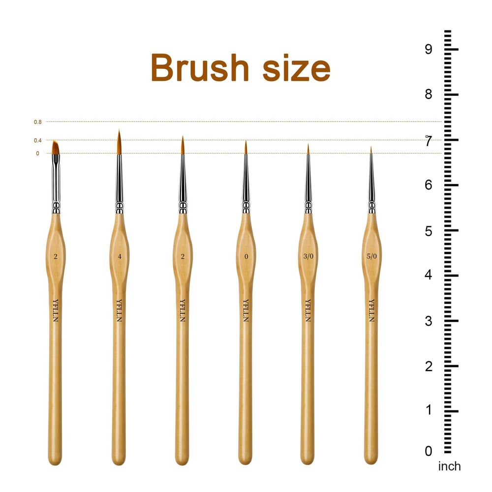 6Pcs Miniature Paint Brushes Set with Triangular Handles - for Acrylics, Oils...