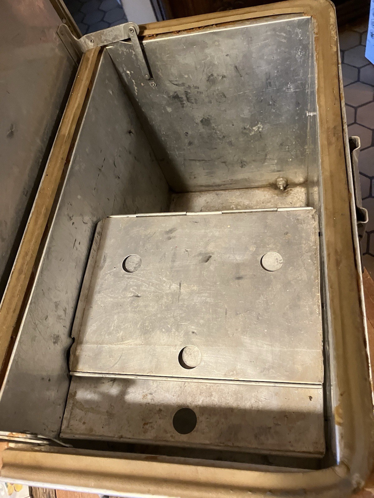 J.C. Higgins Aluminum Cooler Camping Ice Chest Vintage 1950's MCM Sears Roebuck