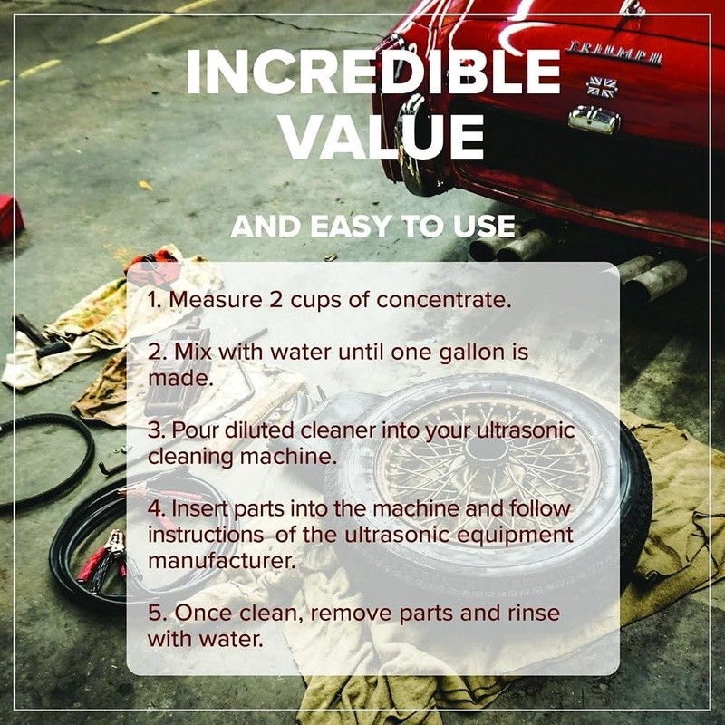 Ultrasonic Cleaner Solution Carburetors Metals Engine Parts Non-Toxic 8 Gallons