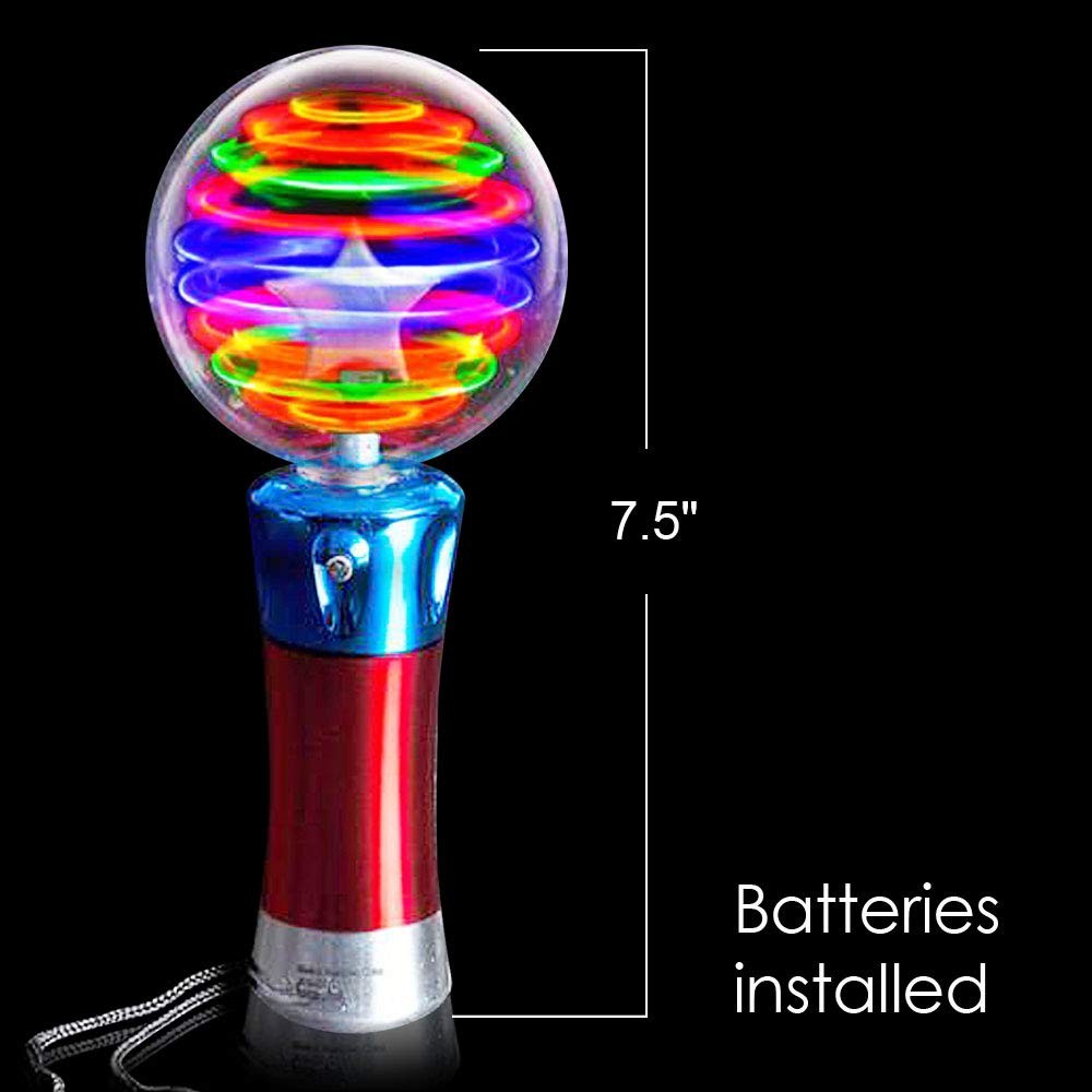 ArtCreativity Spinning Light Up Toy Wand – Magic Ball with Small, Multicolor