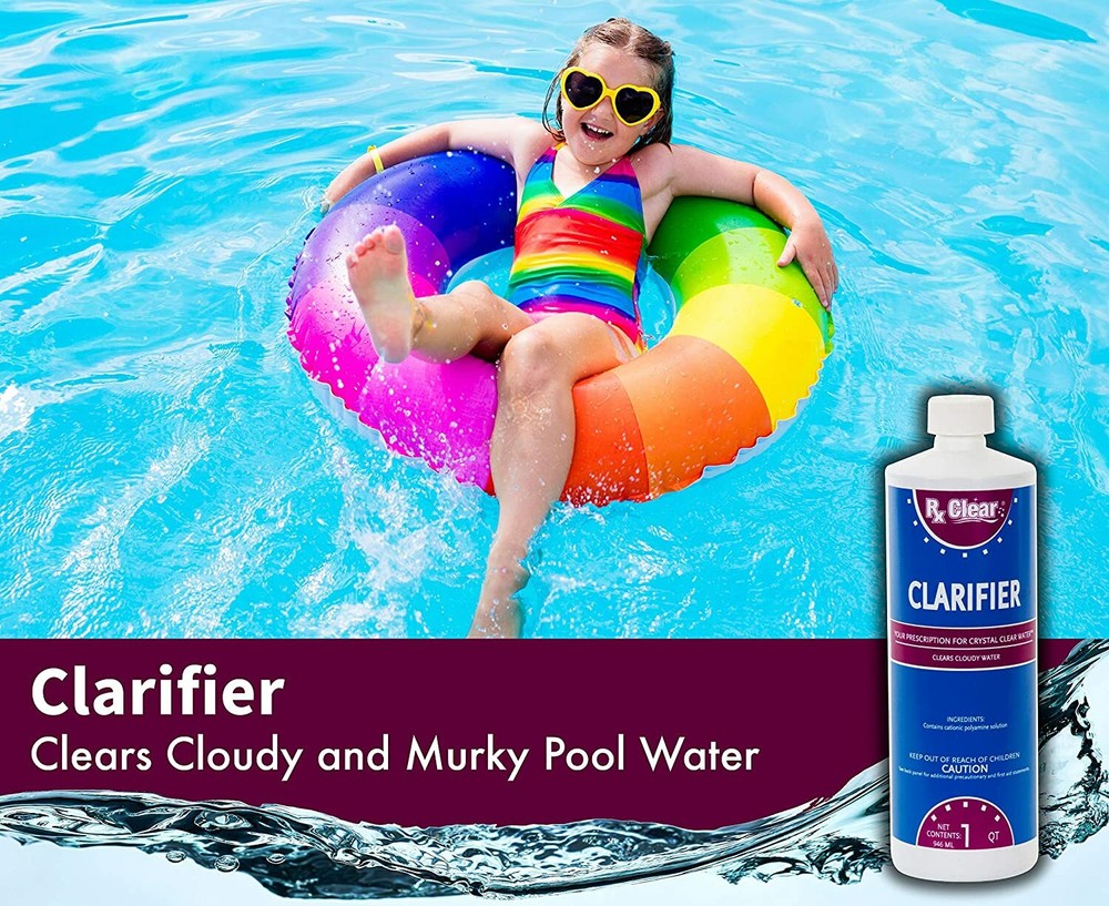 Rx Clear Swimming Pool Chemical Clarifier - 32 oz Bottle - (Select Quantity)