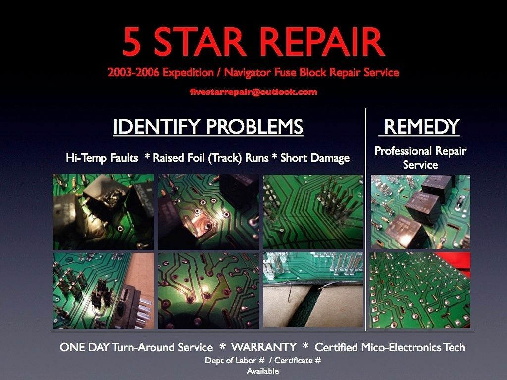 "REPAIR SERVICE" for EXCURSION & F-SERIES 250-550 6L3T-14A067-AD Fuse Box Units