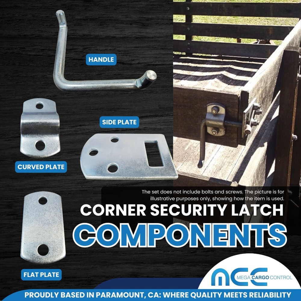 4 Pack Corner Side Gate Stake Bed Latches Bracket Set for Stake Trucks Trailer