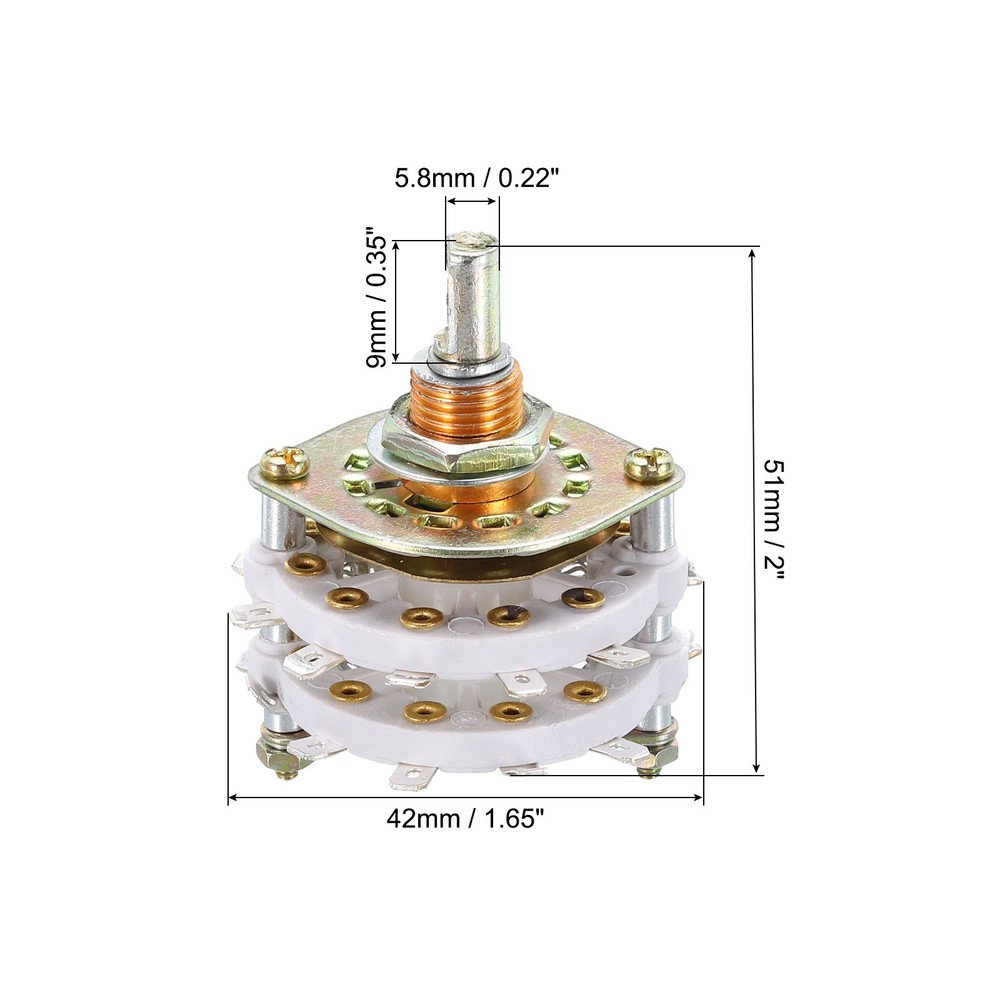 3Pack 2P10T Rotary Switch 2 Pole 10 Position Band Selector 2 Deck