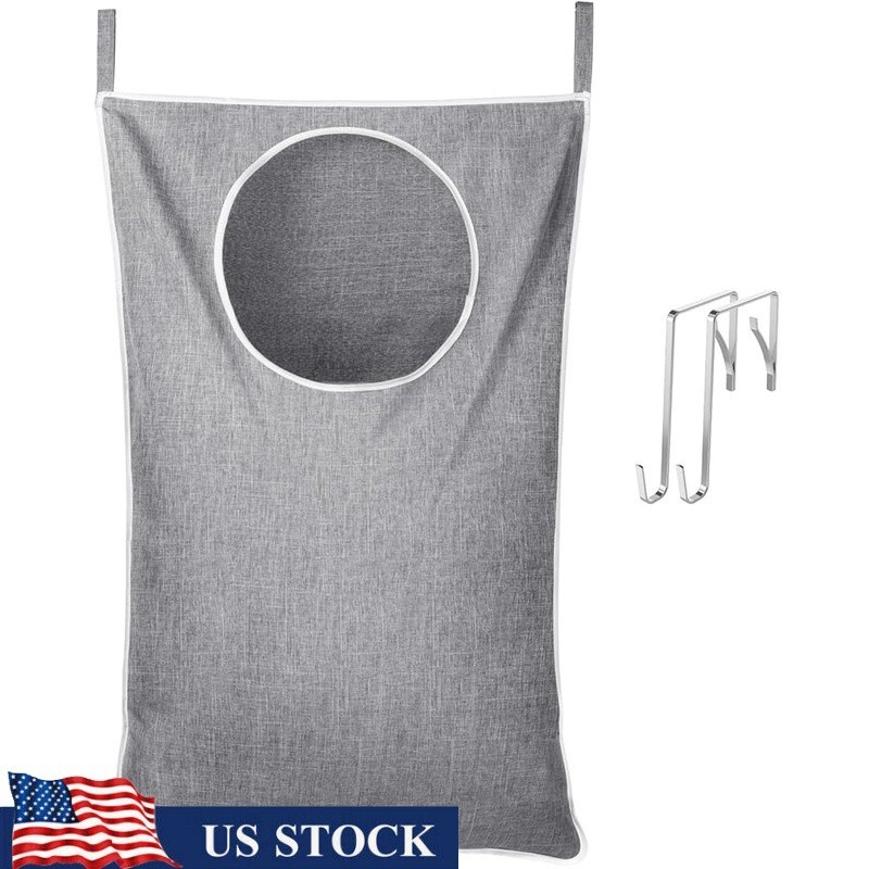 Over Door Laundry Hamper Adjustable Hooks Sturdy Fabric Storage Solution New