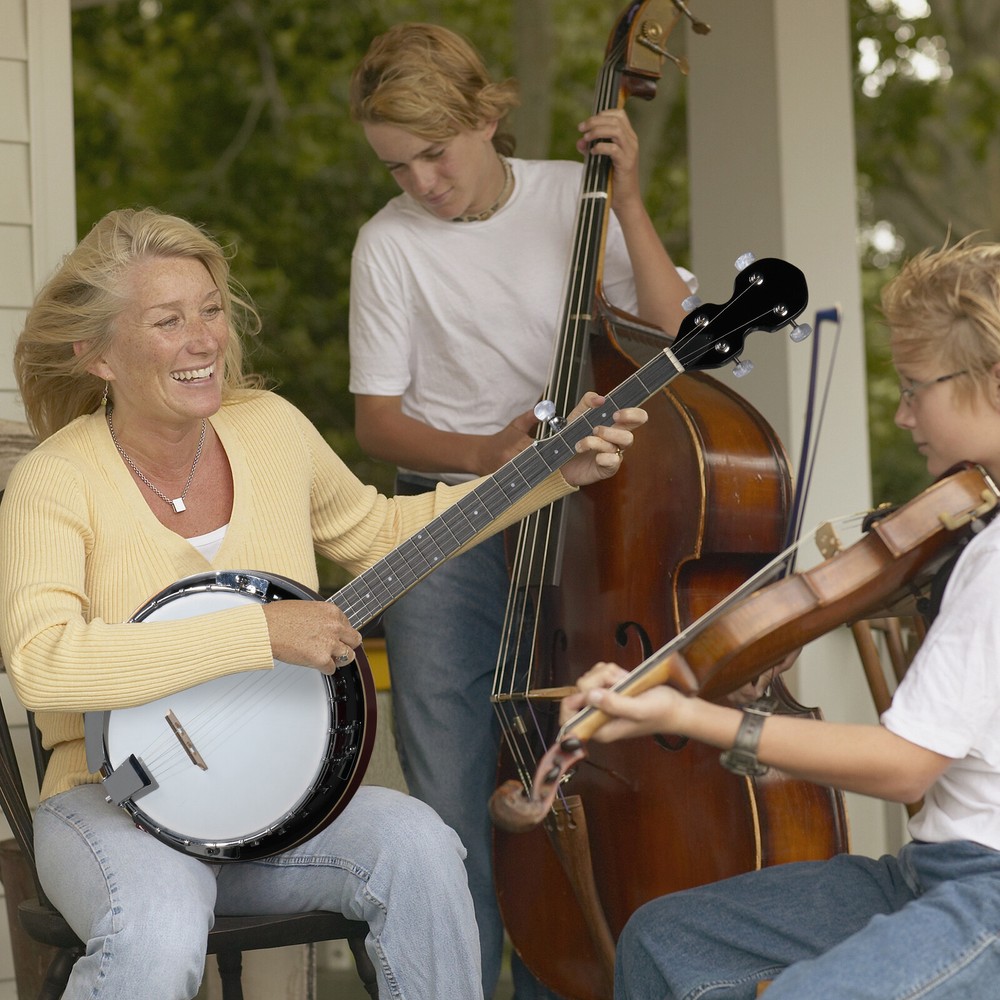 5 Strings Right Hand Banjos Set with Closed Solid Sapele Back Mahogany Neck
