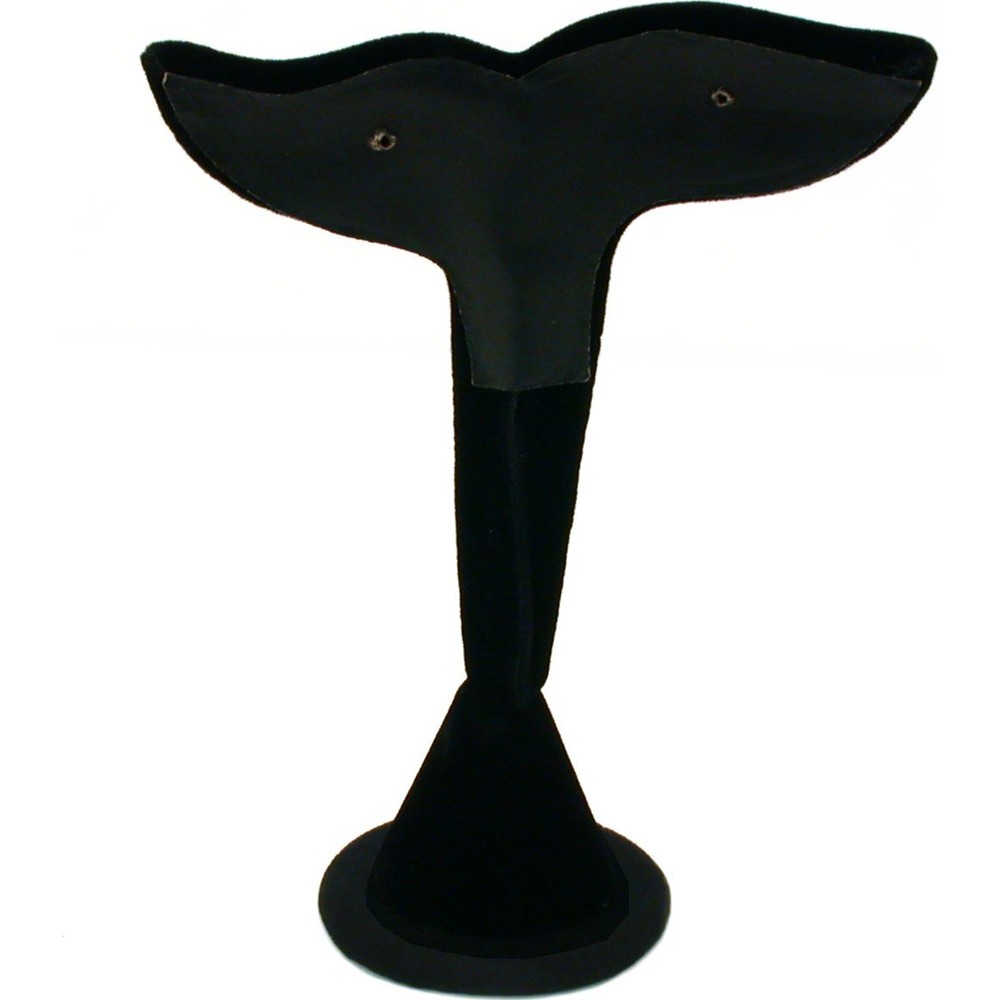 Black Velvet Leaf Earring Display Stand Showcase 5"