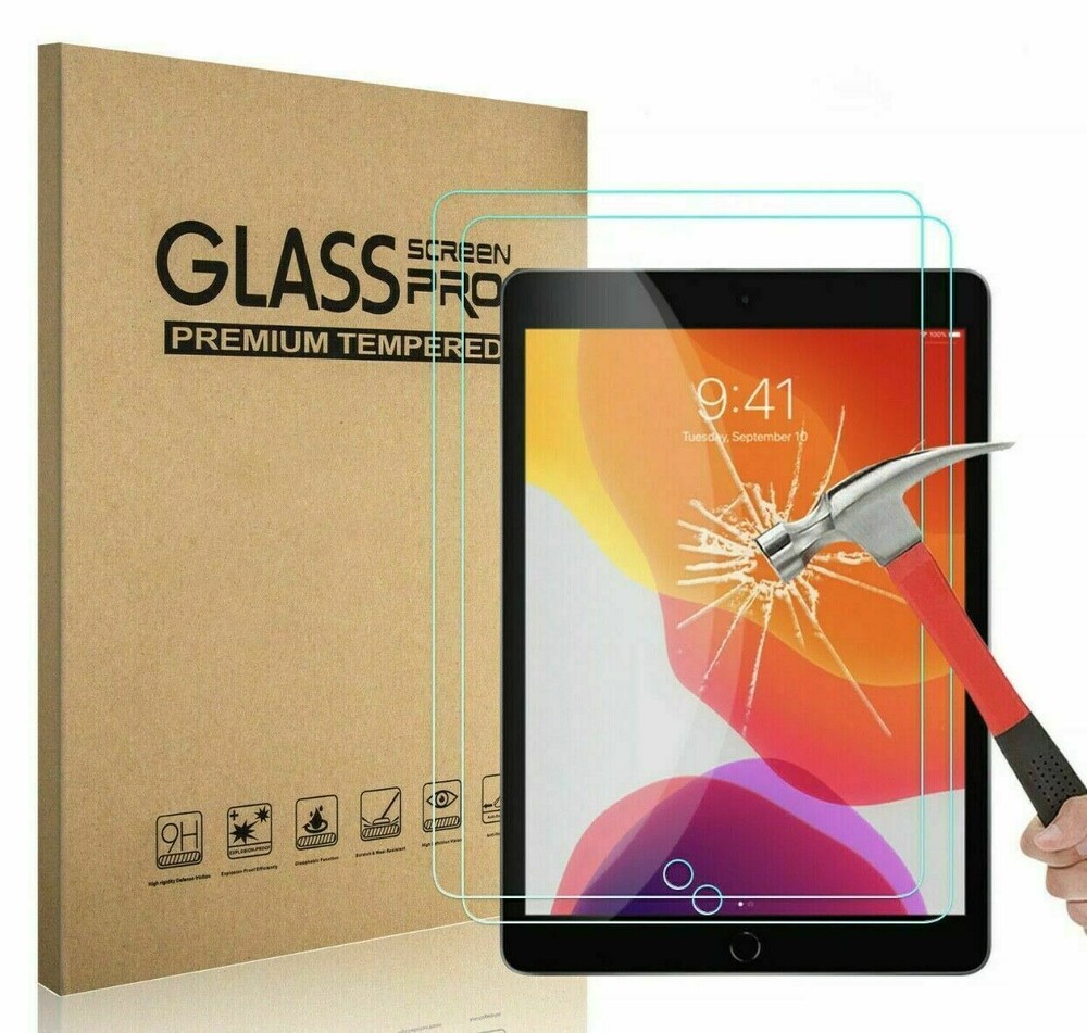 [2-Pack] Tempered GLASS Screen Protector for Apple iPad 9th/8th Generation 10.2"
