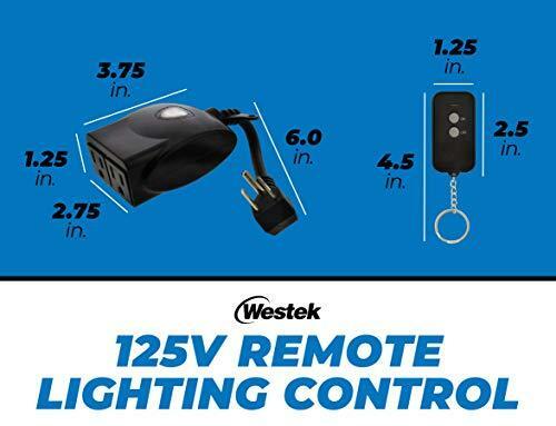 WESTEK Outdoor Remote Control Outlet Switch Kit with Wireless Receiver