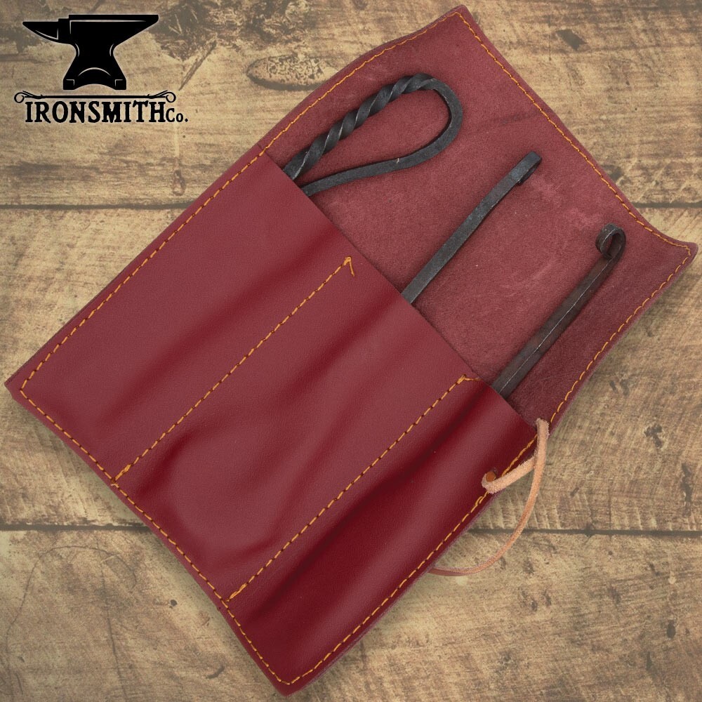 The Ironsmith Co. Pioneer Dining Set Includes Knife, Spoon, Fork | Leather Pouch