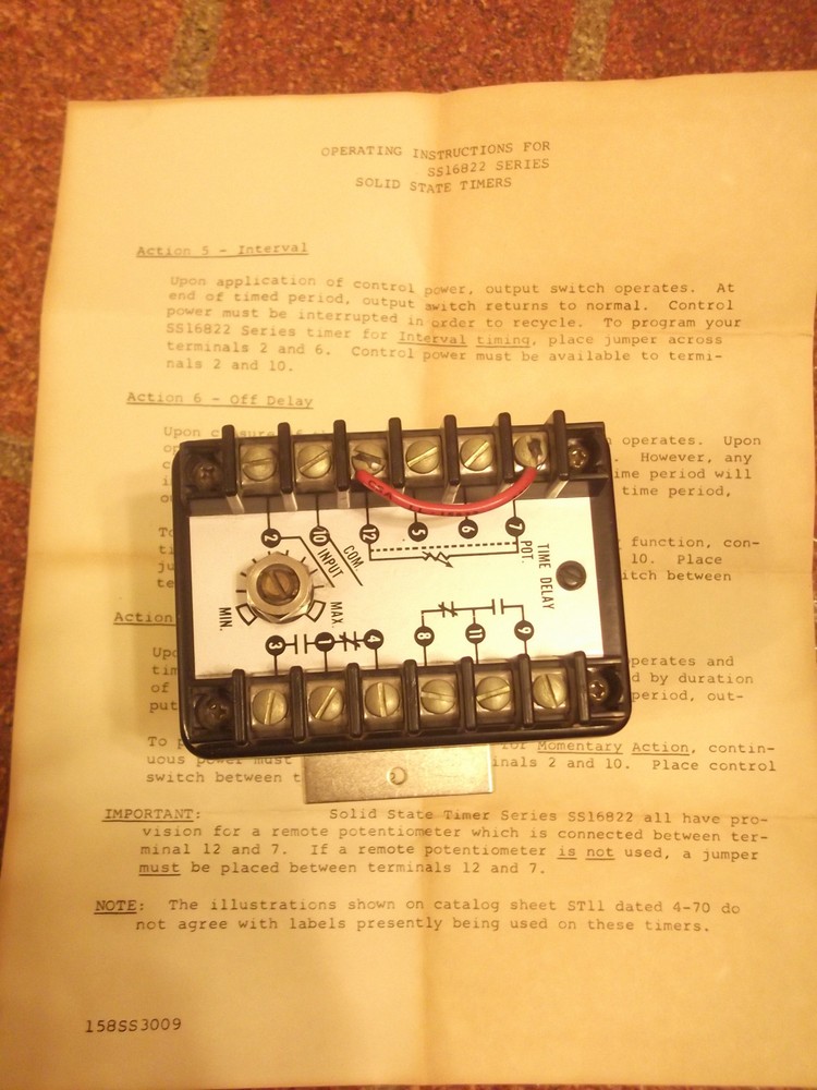 MACROMATIC SOLID STATE TIMER SS16822B 120VAC 10AMPS DPDT .05-0.5SEC. 3 AVAILABLE