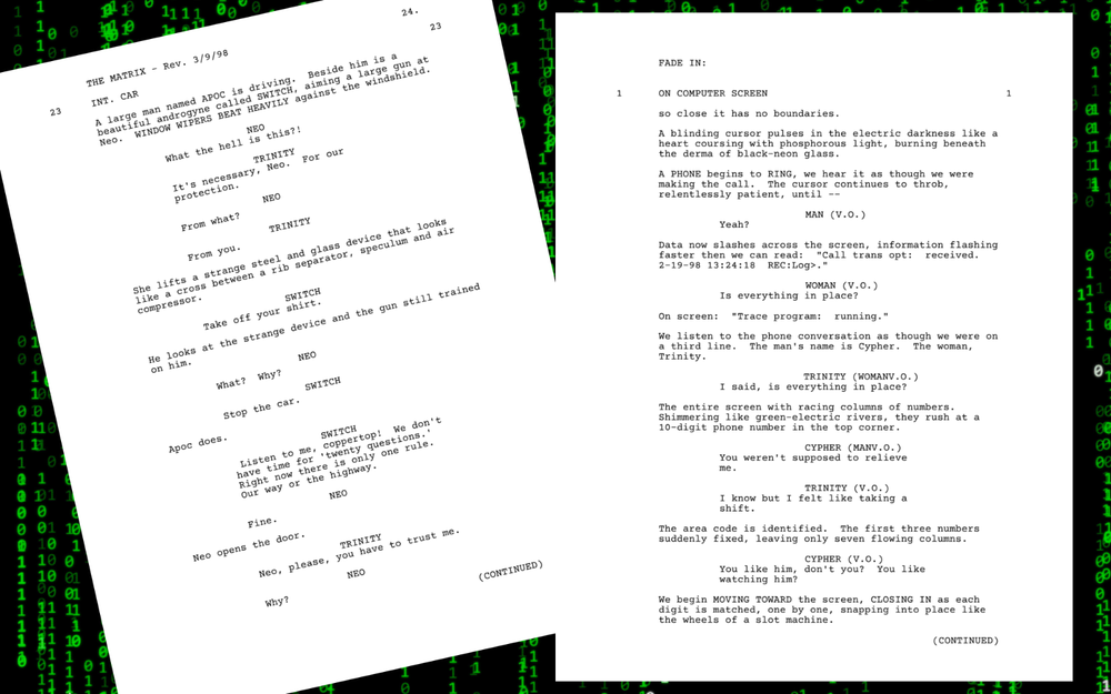 THE MATRIX TRILOGY Rare Script SCREENPLAY SET Collection Full Scripts