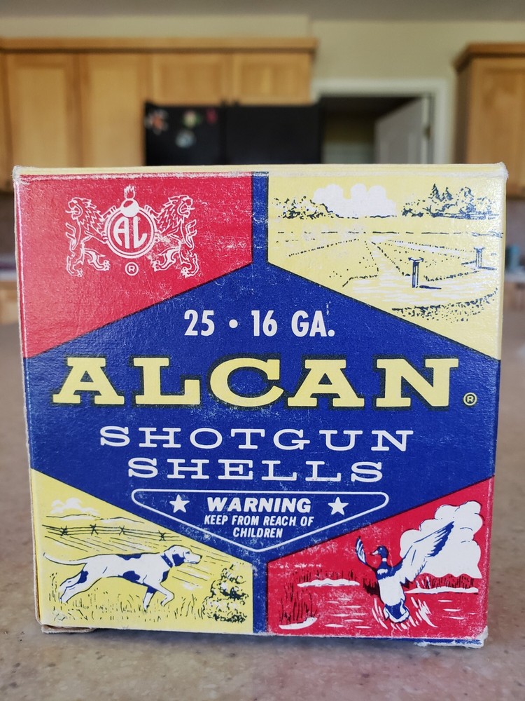 Vintage Alcan Shotshell 16 Ga Box Empty USA