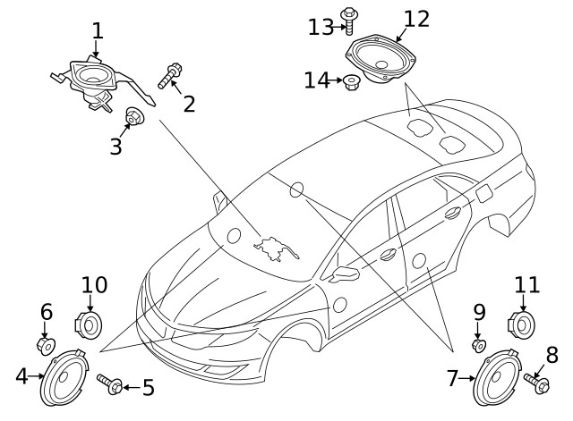 Genuine Ford Pkg Tray Speaker DP5Z18808E