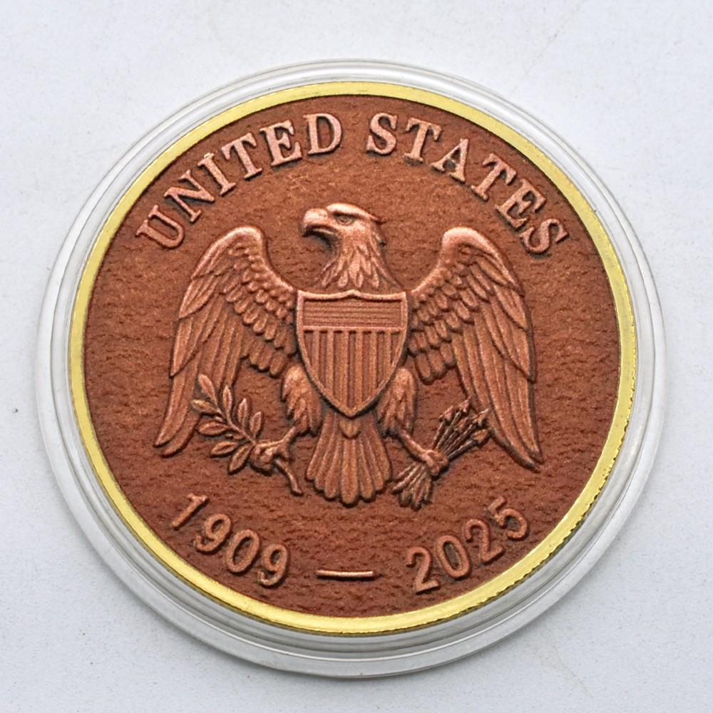 Final Penny 1909-2025 Novelty Coin Lincoln They Don't Make Cents Golden Medal