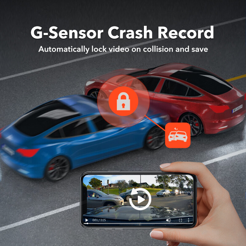 REDTIGER Dash Camera 4K Front and Rear Dash Cam Built-In WiFi & GPS, App control