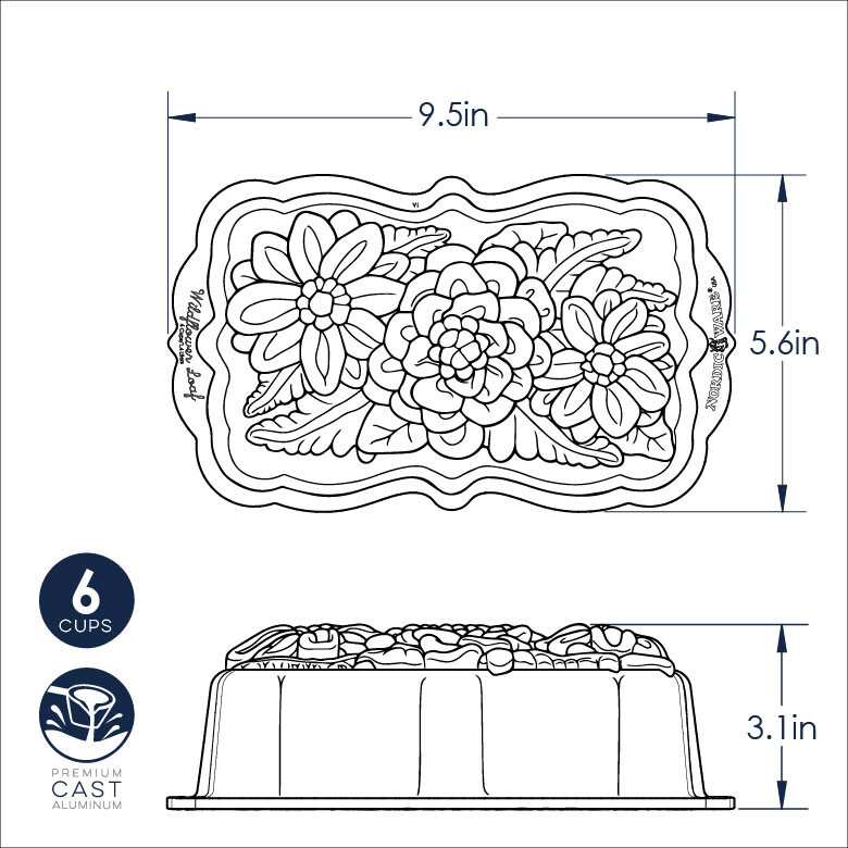 Nordic Ware Wildflower Loaf Pan