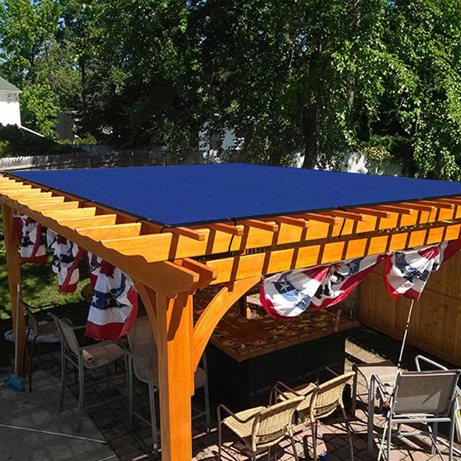 4' 5' 6' 8' Privacy Fence Screen Garden Windscreen Heavy Duty Shade Cover Blue