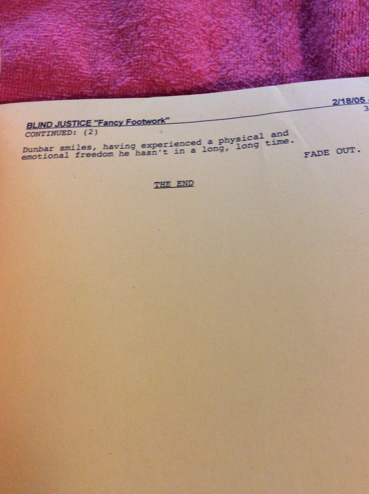 ORIGINAL SCRIPT BLIND JUSTICE FANCY FOOTWORK STEVEN BOCHCO RON ELDARD NICHOLS