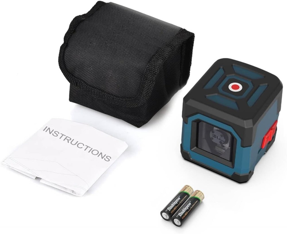 Precision Red Laser Level Tool with Carrying Case & Self-Leveling Function
