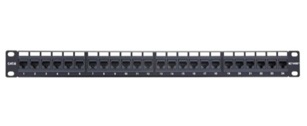 Networx Cat6 24-Port 1U Rack Mountable Network Patch Panel For Enhanced Connecti