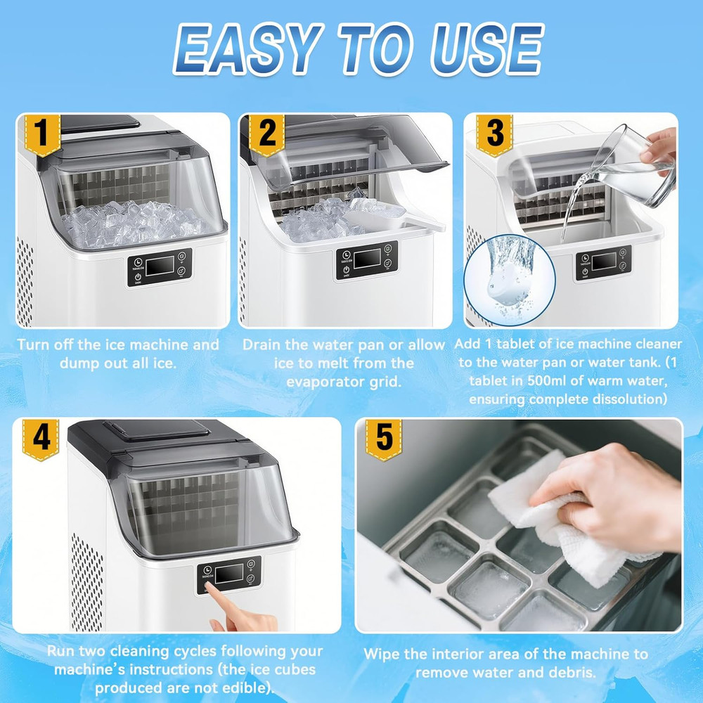 Ice Machine Cleaner Tablets Descaler 36 Pack, Countertop Ice Maker Cleaner Table