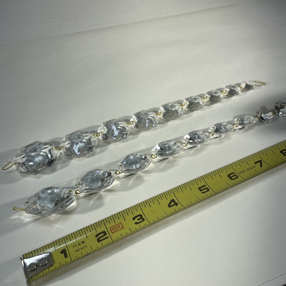 6 vintage graduated crystal strands B