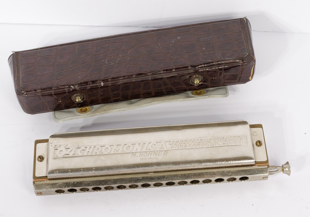 M. Hohner Germany The 64 Chromonica Vintage Harmonica with Case