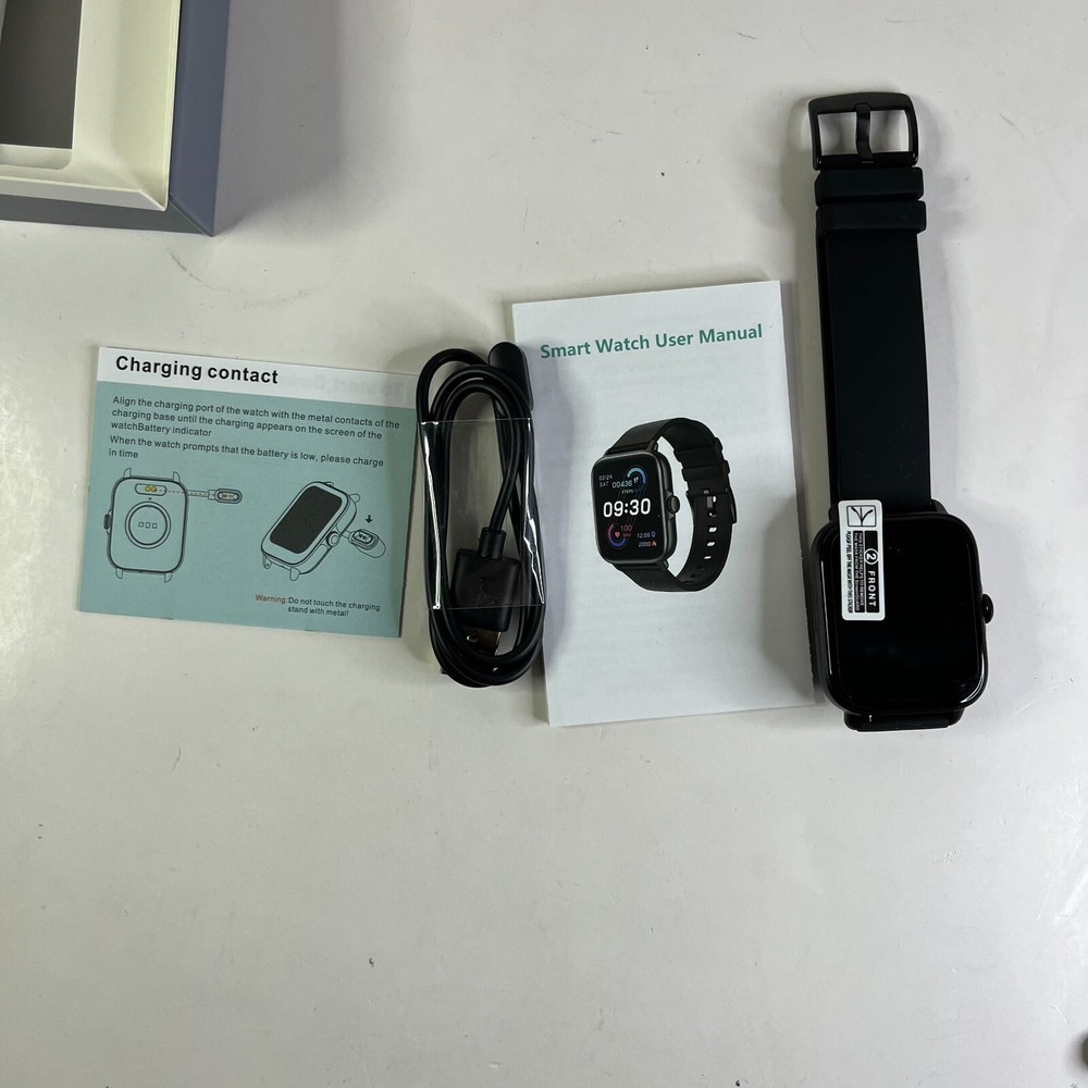 Smart Watch for iPhone or Android Waterproof Step Tracker Black