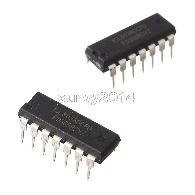 2PCS ICL8038 ICL8038CCPD INTERSIL IC OSCILL GEN/VOLT CONTROL 14DIP NEW