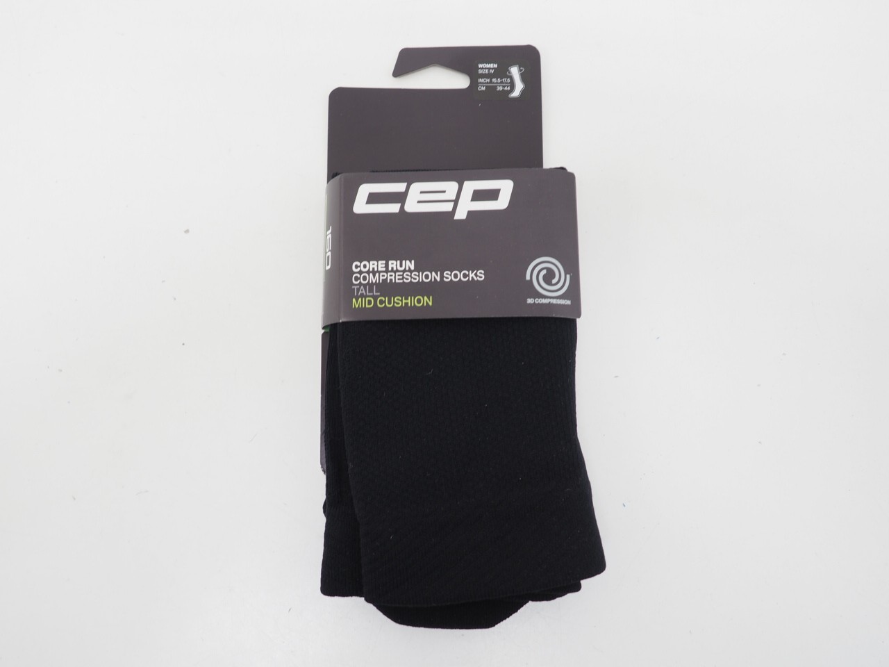 New! CEP Core Run Compression Socks Tall Mid Cushion Men's Size III Black