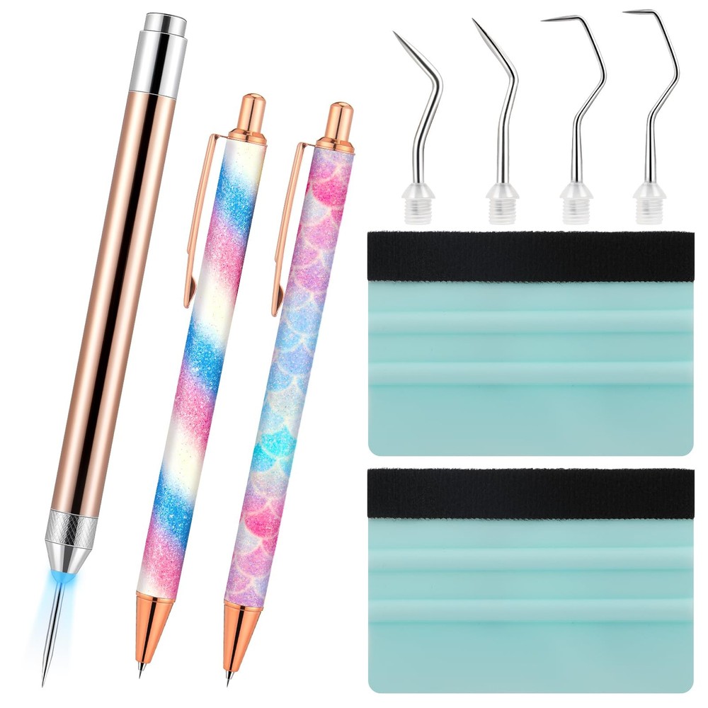10 Pcs Weeding Tools for Vinyl Kit Includes 1 LED Weeding Tools with Light fo...