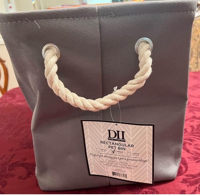 Pet Storage Collection Collapsible Bin, Medium Rectangle, Gray