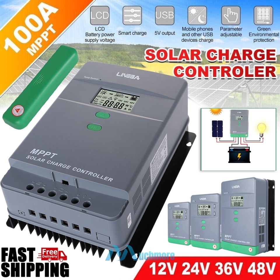 100A MPPT Solar Panel Regulator Charge Controller 12V/24V/48V MAX 5200W PV 150V