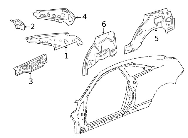 Genuine GM Quarter Panel Reinforcement 20944838