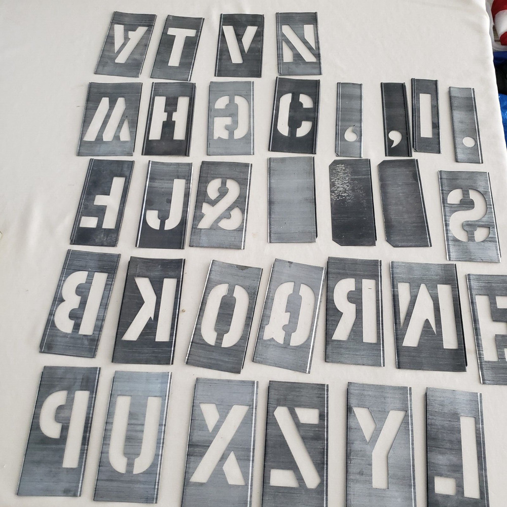 Vintage General Easy Lock Adjustable Interlocking Stencils Lot WITH BOX