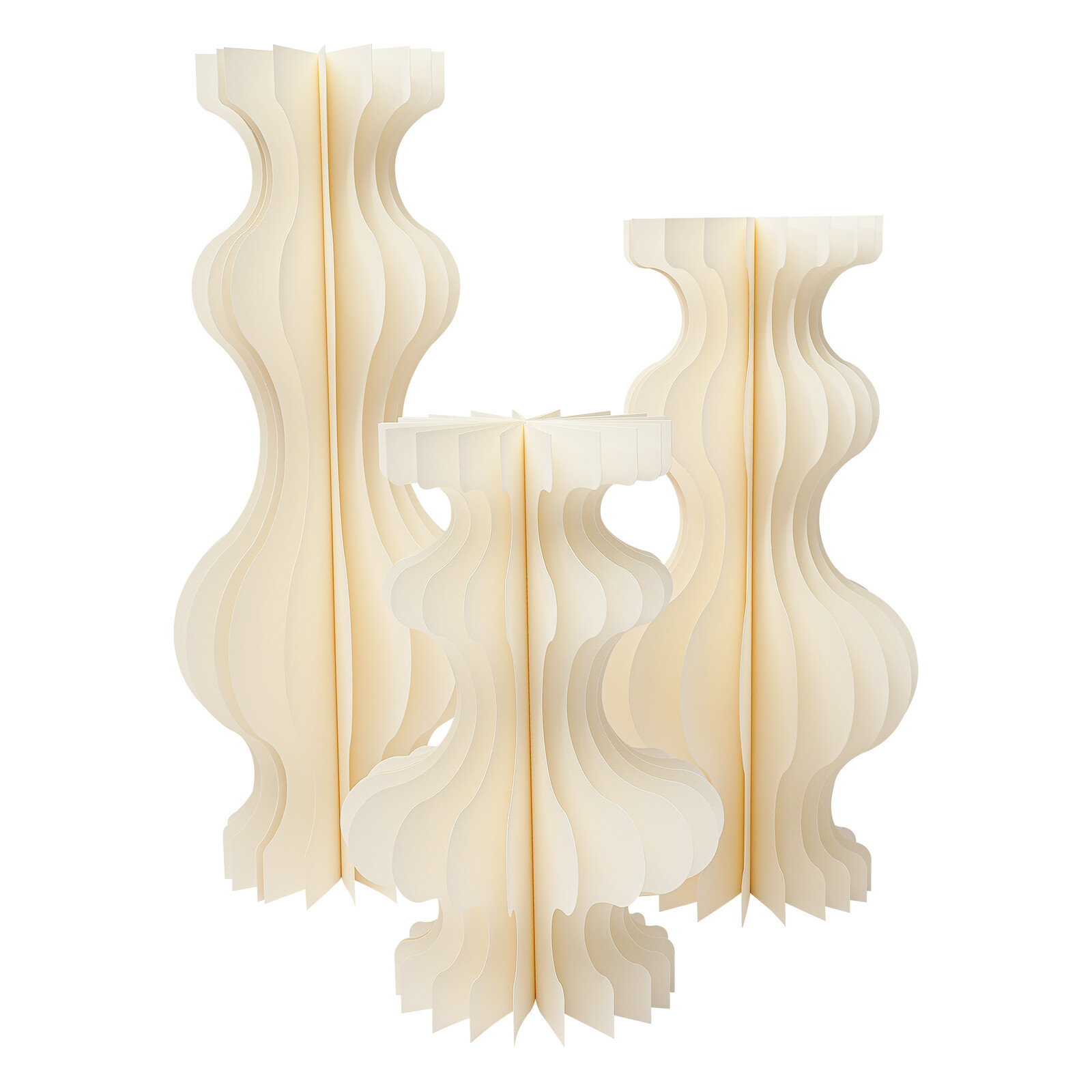 3pcs Foldable Cardboard Centerpiece Display Vase-shape Display for Wedding Party