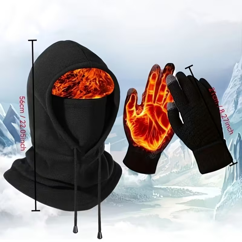 3pcs Windproof and Cold Resistant Warmth Set with Thickened Windproof
