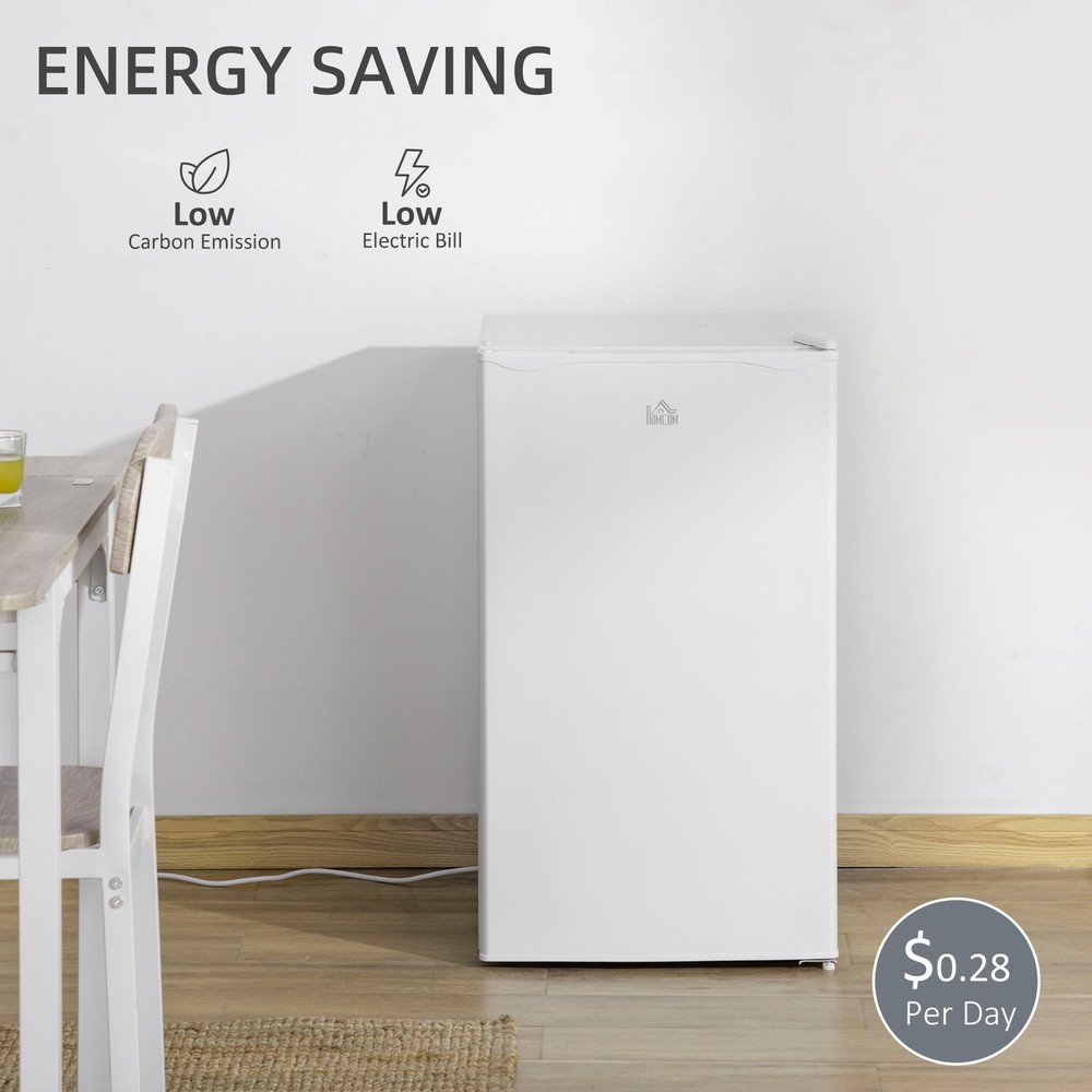 3.2 Cu.Ft Compact Refrigerator with Adjustable Thermostat, White