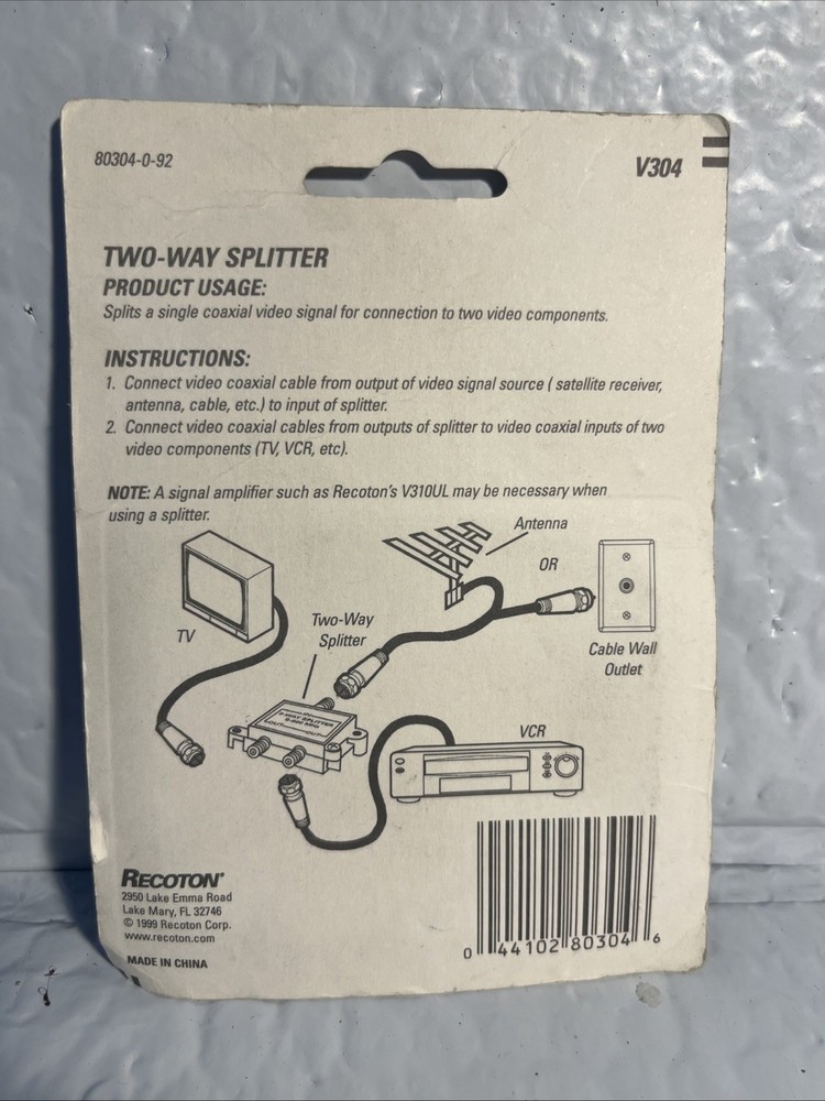 Recoton Two-Way Splitter V304