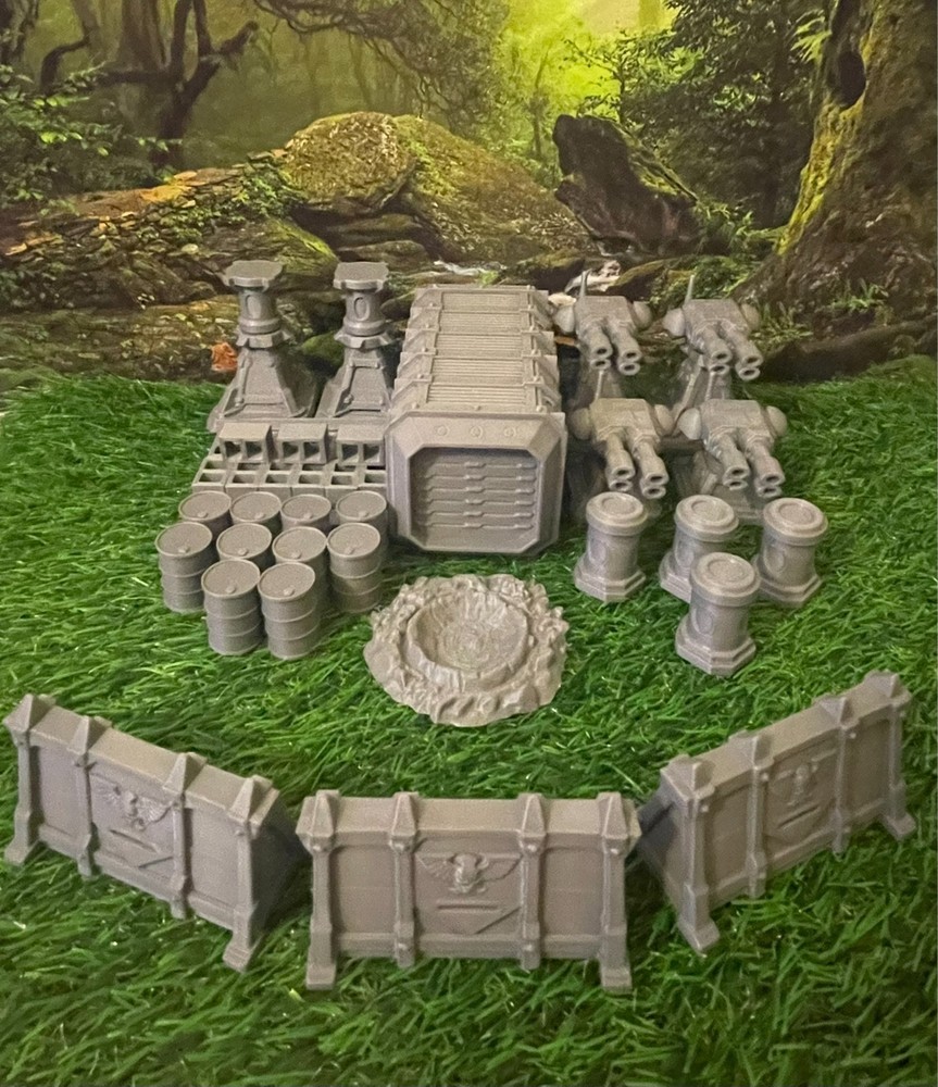 Warhammer DnD Compatible Terrain BUNDLE Grey Unpainted