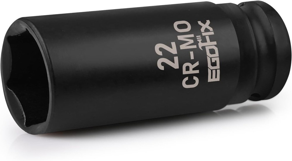 22mm Socket 1/2" Drive Deep Impact Metric Socket,CR-MO 6 Point