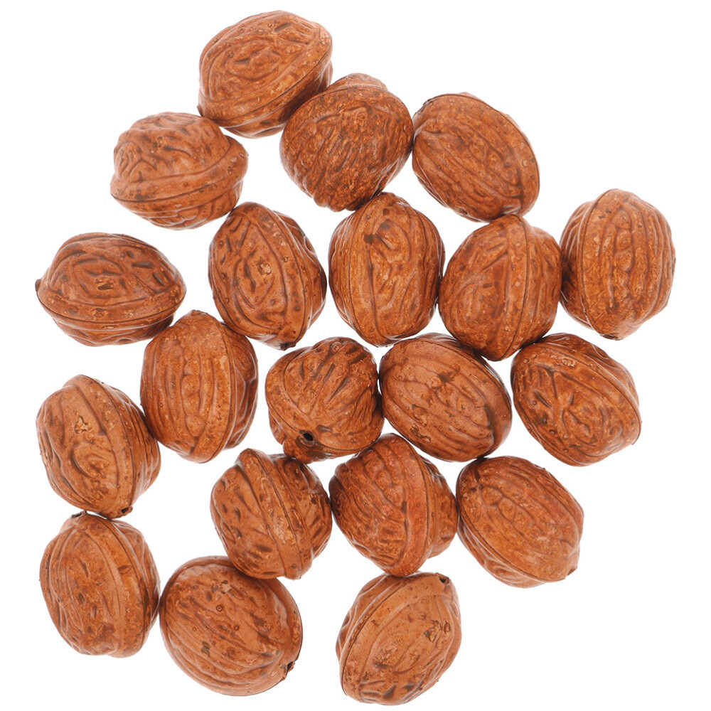 50PCS Artificial Walnut Models Fake Walnut Prop Simulation Nut Models Home Decor