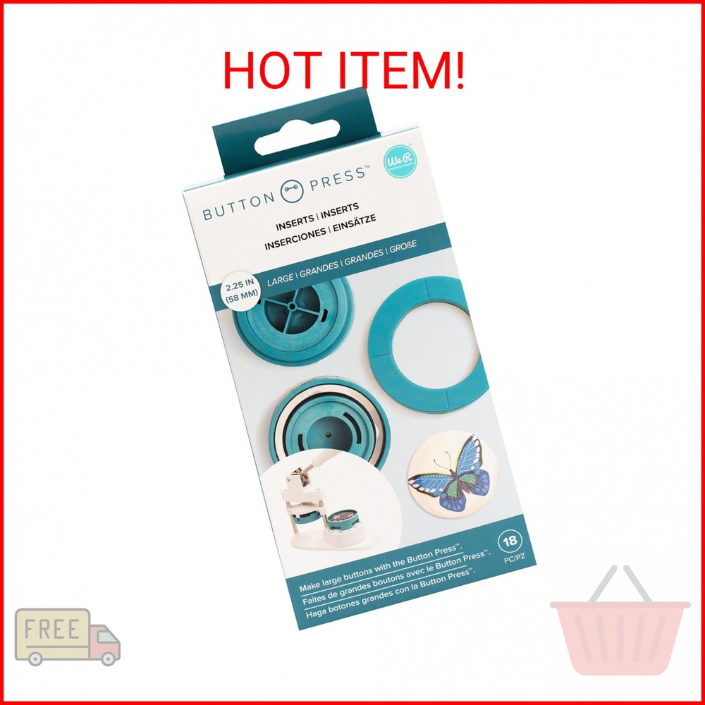 We R Memory Keepers Button Press Insert Circle Large, Makes 58mm DIY Buttons, Pe