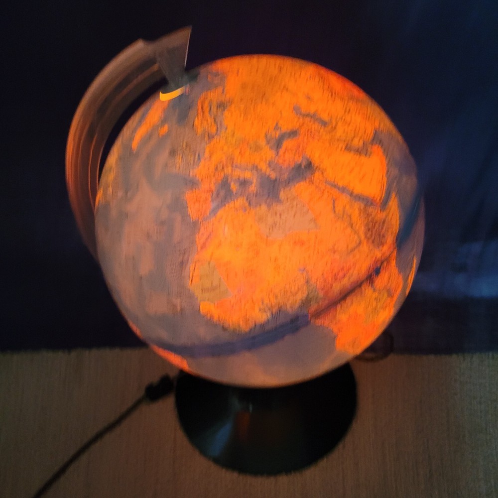 Vintage 80's Earth Globe Scan Lighted lliuminated World