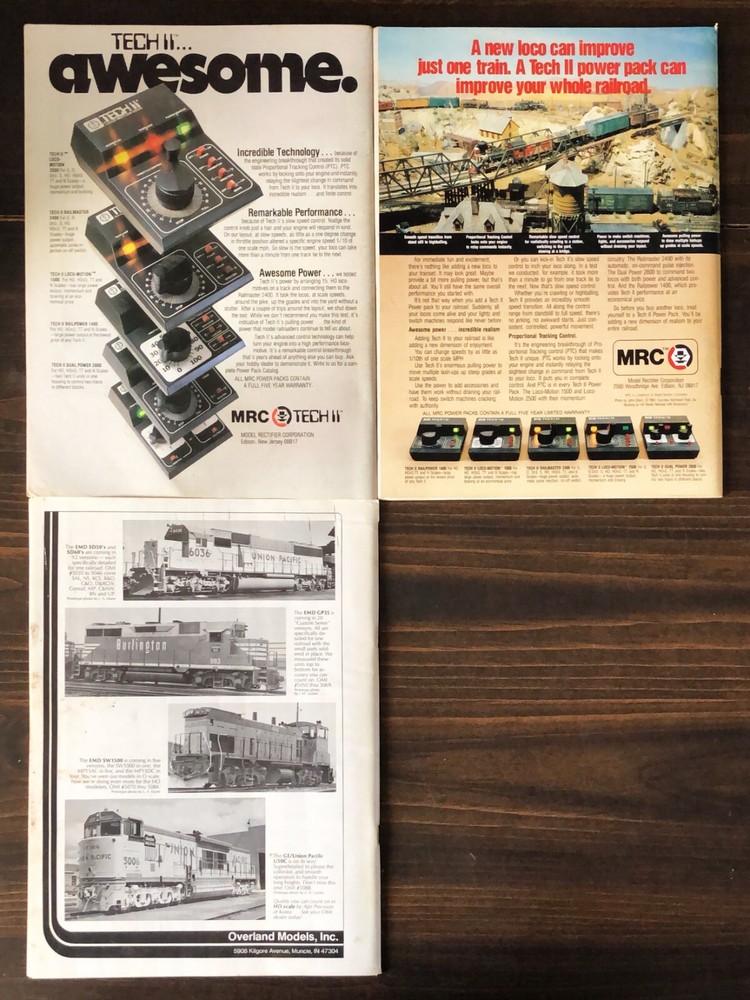 Model Railroader Magazine - 1987, 3 Issues Lot