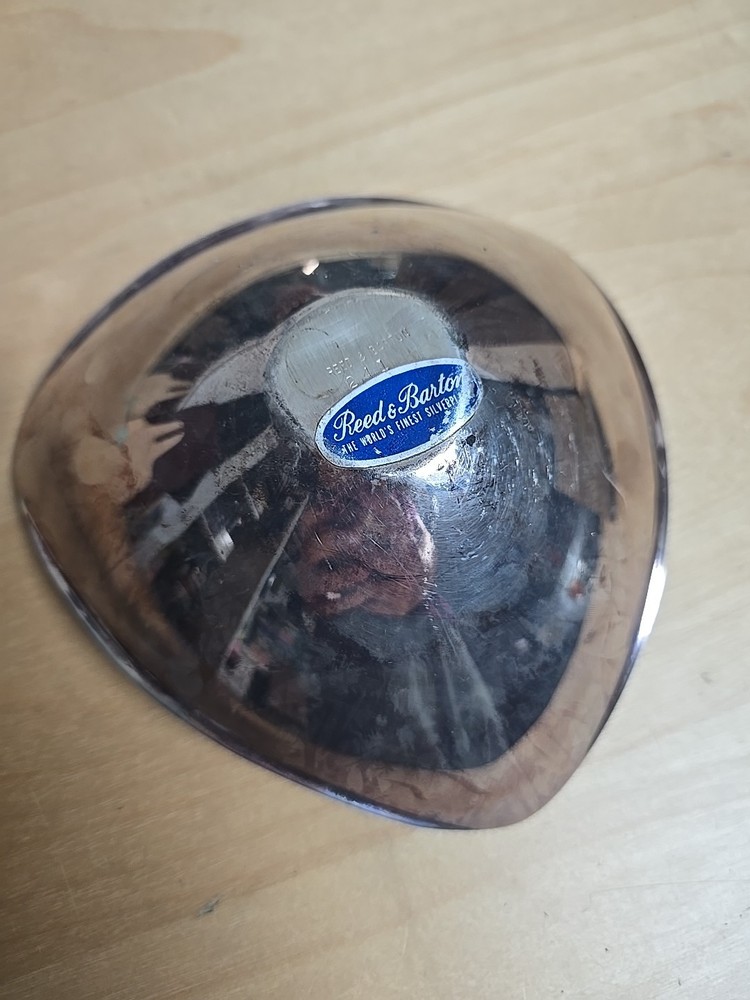 Reed & Barton Silverplate Triangle Bowl 251 Silver Dish Triangular Vintage